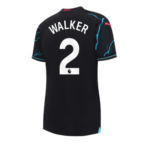 Fotballdrakt Dame Manchester City Kyle Walker #2 Tredjedrakt 2023-24 Kortermet
